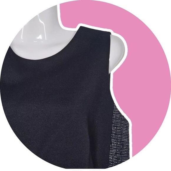 Akris Punto Women's Black Wool Blend & Tweed Sleeveless Midi Shift Dress Sz 8 M - Picture 9 of 15